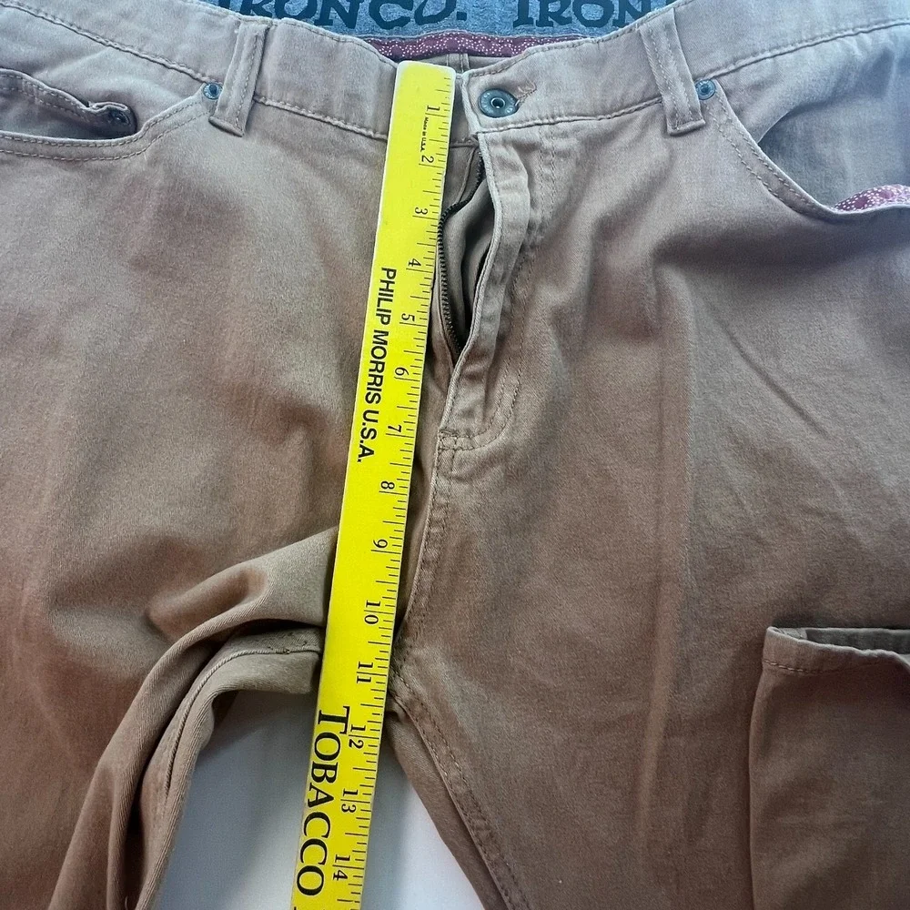 Iron Co Men's Jeans 38x30 Actual 28L Khaki Tan Brushed Cotton Stretch Denim‎
